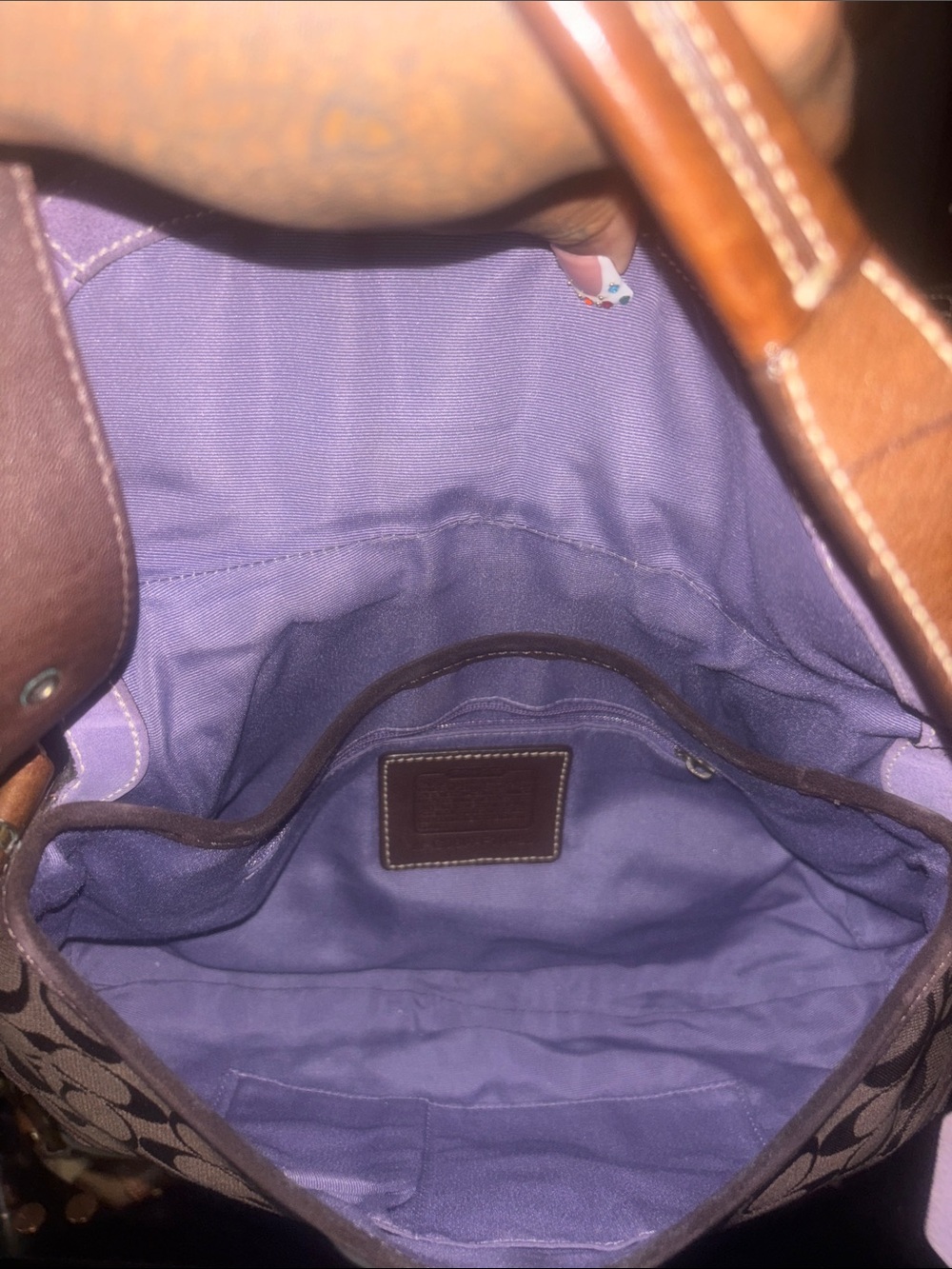 Rare Vintage Coach SoHo Shoulder Bag with Leopard calf hair and Lavender Trim - Picture 6 of 8
